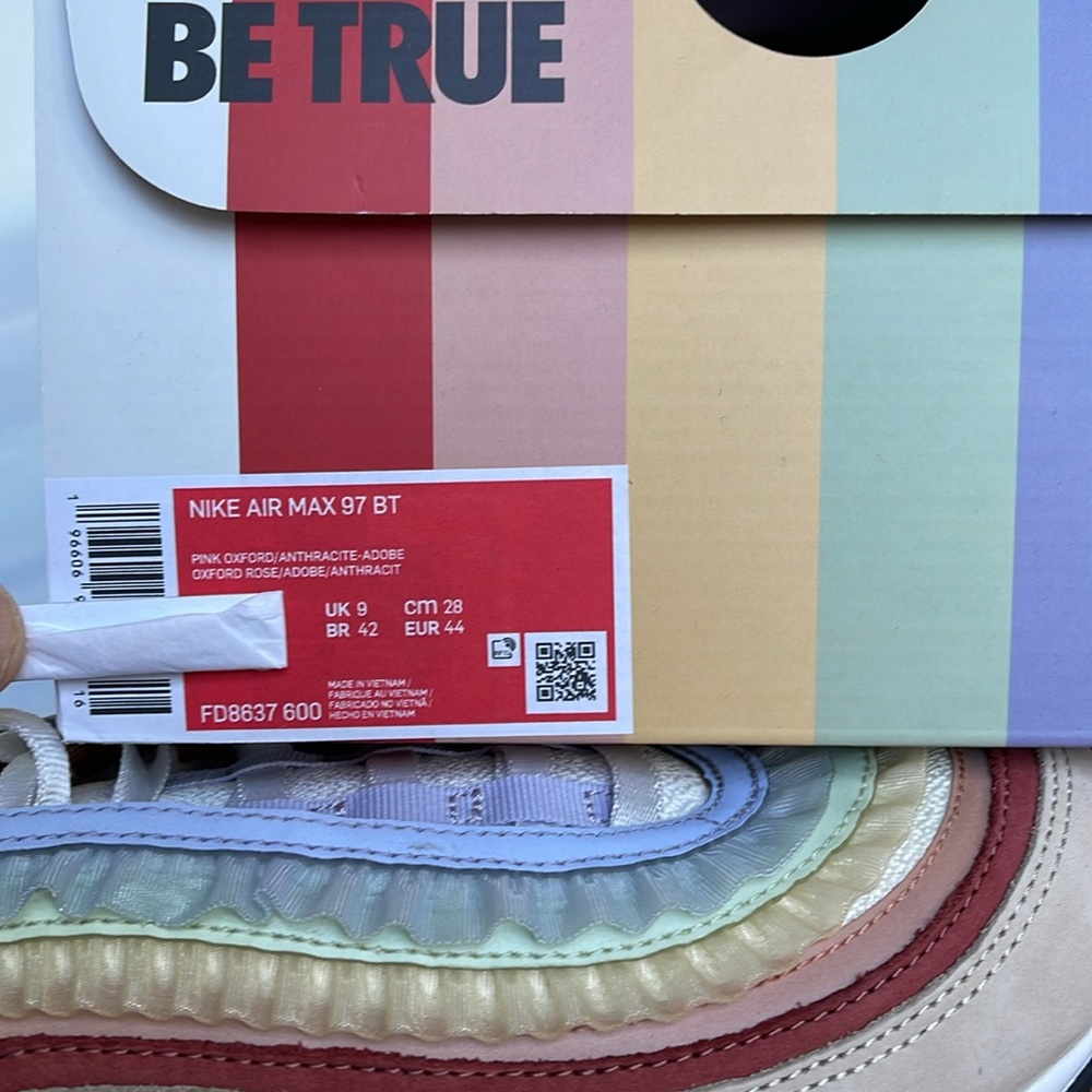 NIKE Men’s AIR MAX 97 BE TRUE 
PINK OXFORD/ANTHRACITE-ADOBE 
Sneakers
FD8637 600 - Picture 16 of 16